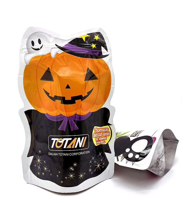 Bolsas de Mylar con forma personalizada, embalaje de dulces con cierre de cremallera a prueba de olores impreso personalizado, bolsa de aperitivos para Halloween