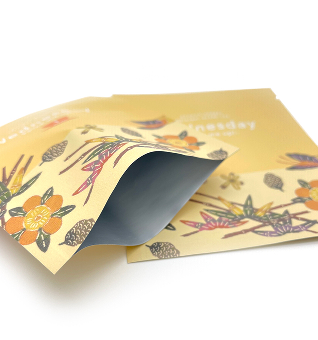 Bolsa con sello de 3 lados, bolsita de té impresa personalizada, embalaje de bolsita de té de papel de aluminio con sellado térmico de tres lados