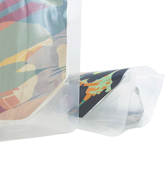 Bolsa líquida impresa personalizada del canalón de la bebida del envase de plástico trasero transparente con los bolsos de pie