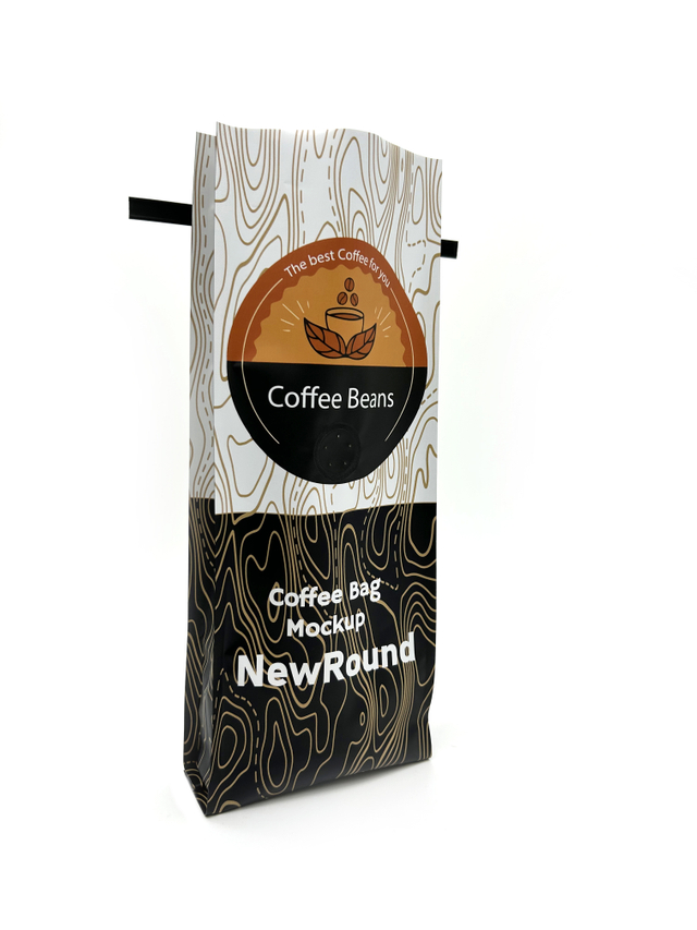 Empaquetado del té de la bolsa del café molido del grano del bolso del escudete de la parte inferior plana de la cremallera del escudete con el lazo de la lata