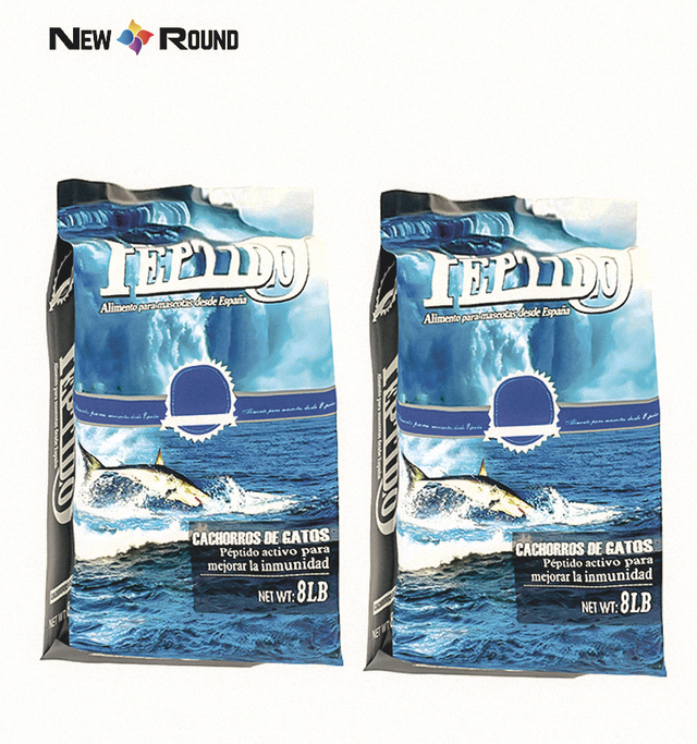 Bolsa autoportante para mascotas, bolsas de comida para peces impresas a prueba de olores, bolsas de plástico con cierre de cremallera para embalaje de señuelos de pesca