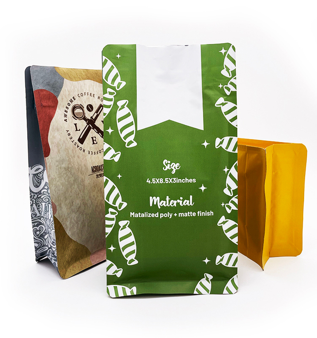 Cremallera resellable de la bolsa de empaquetado del grano de café de la parte inferior plana de la impresión personalizada de la fábrica de China