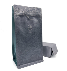 Bolsa de café asequible de calidad al por mayor con válvula de bolsas de granos de café con refuerzo lateral de papel de aluminio