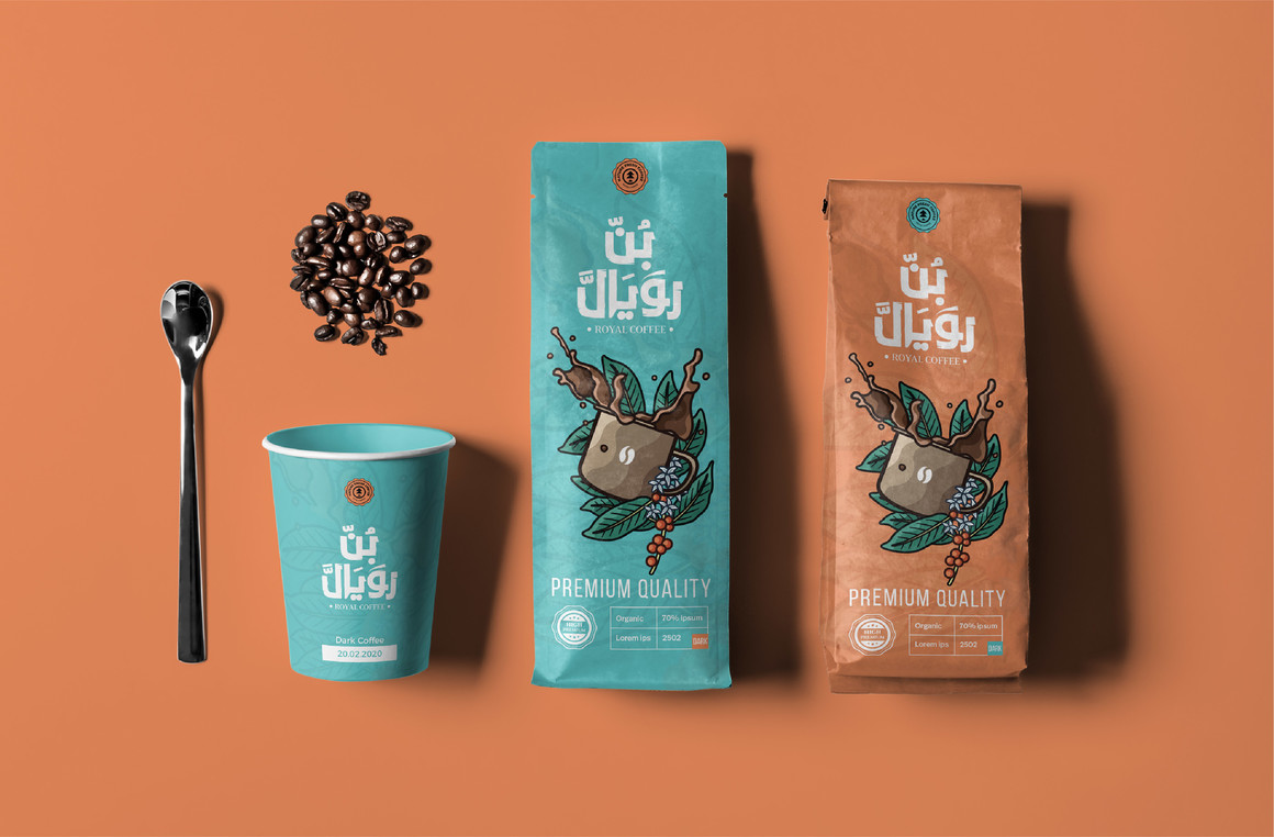 black coffee bag bolsa de café en blanco