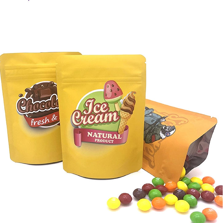 Bolsas de embalaje de aluminio Ziplock, venta al por mayor, bolsas holográficas de plástico con cierre de cremallera a prueba de niños 3,5 Mylar para embalaje