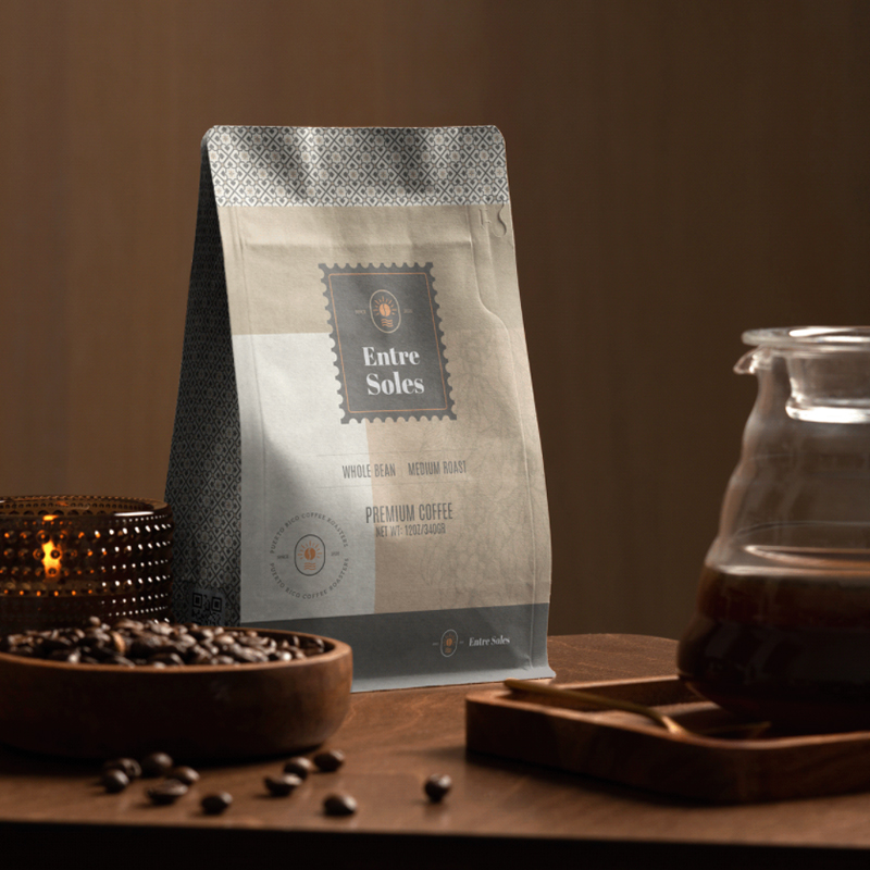 bolsa de caf&eacute; de fondo plano