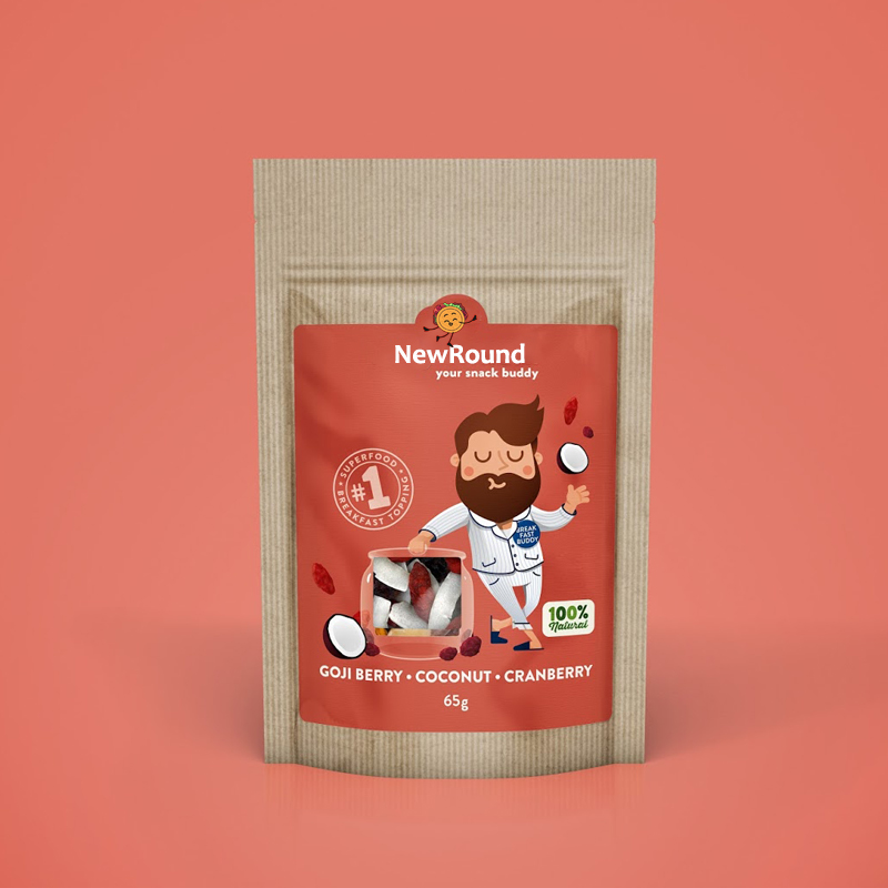 Bolsa de pie de papel kraft con cerradura de cremallera