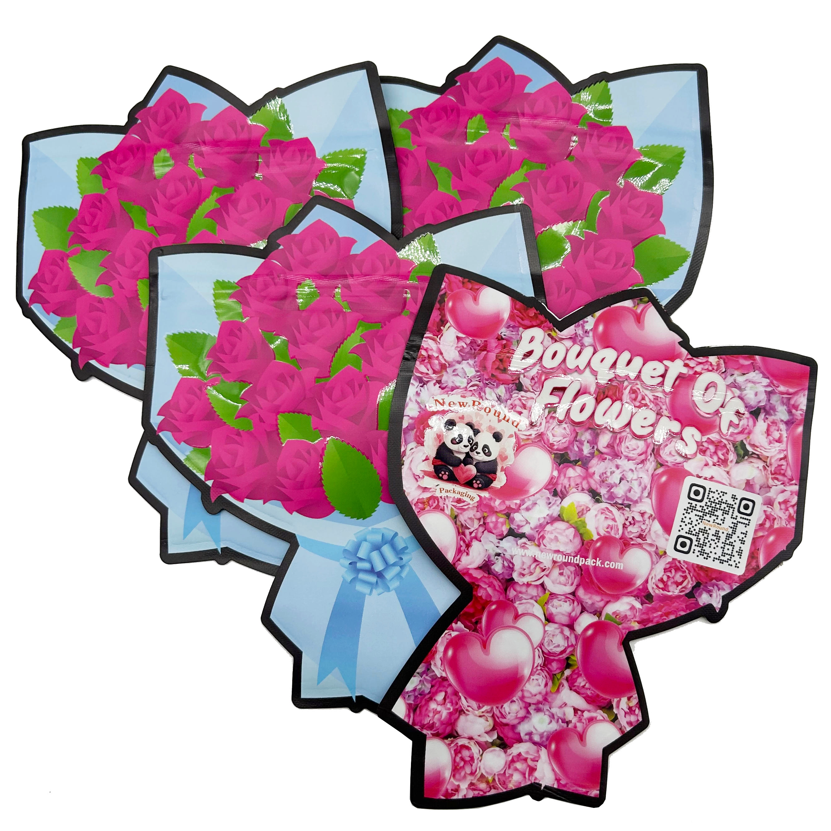 Bolsa personalizada de 3,5 g con cremallera de papel de aluminio a prueba de olores, mate con manchas de gomitas de caramelo UV, embalaje con forma especial, bolsa de Mylar troquelada