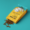 Bolso de comida para mascotas de fondo plano