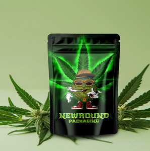 Bolsa de marihuana de bloqueo de cremallera de pie.