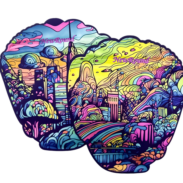 Logotipo mate impreso personalizado Bolsa con forma de plástico reciclable A prueba de olores Troquelado 3.5 Bolsas Mylar Bolsa de papel de aluminio ZipLock para dulces