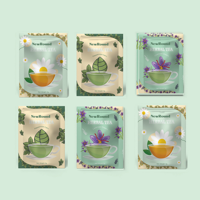 Bolsas de té de sellado de tres lados a prueba de humedad y frescura