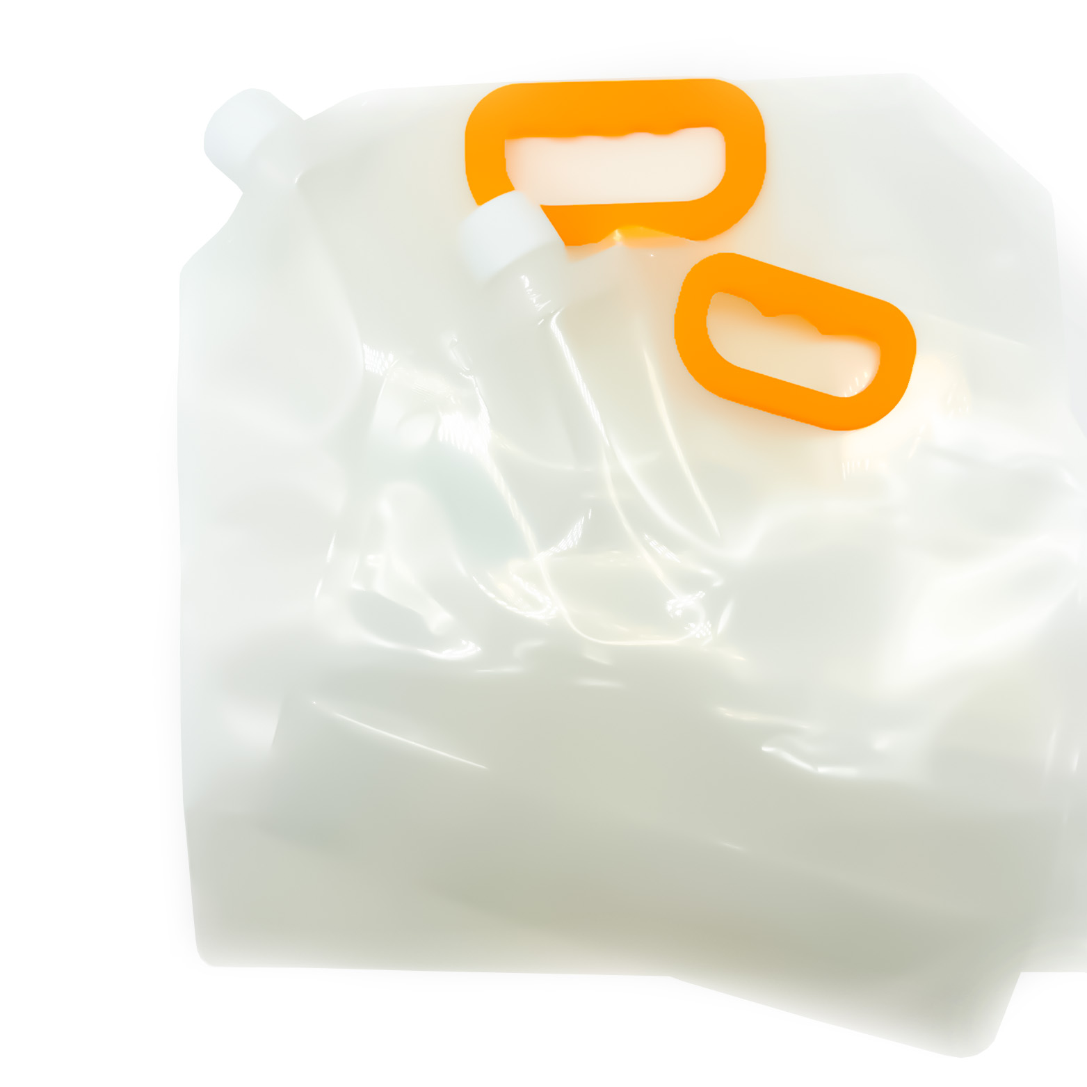 Venta al por mayor de plástico transparente transparente, bolsa desechable de pie, bolsa con boquilla para jugo/agua/líquido, con asa