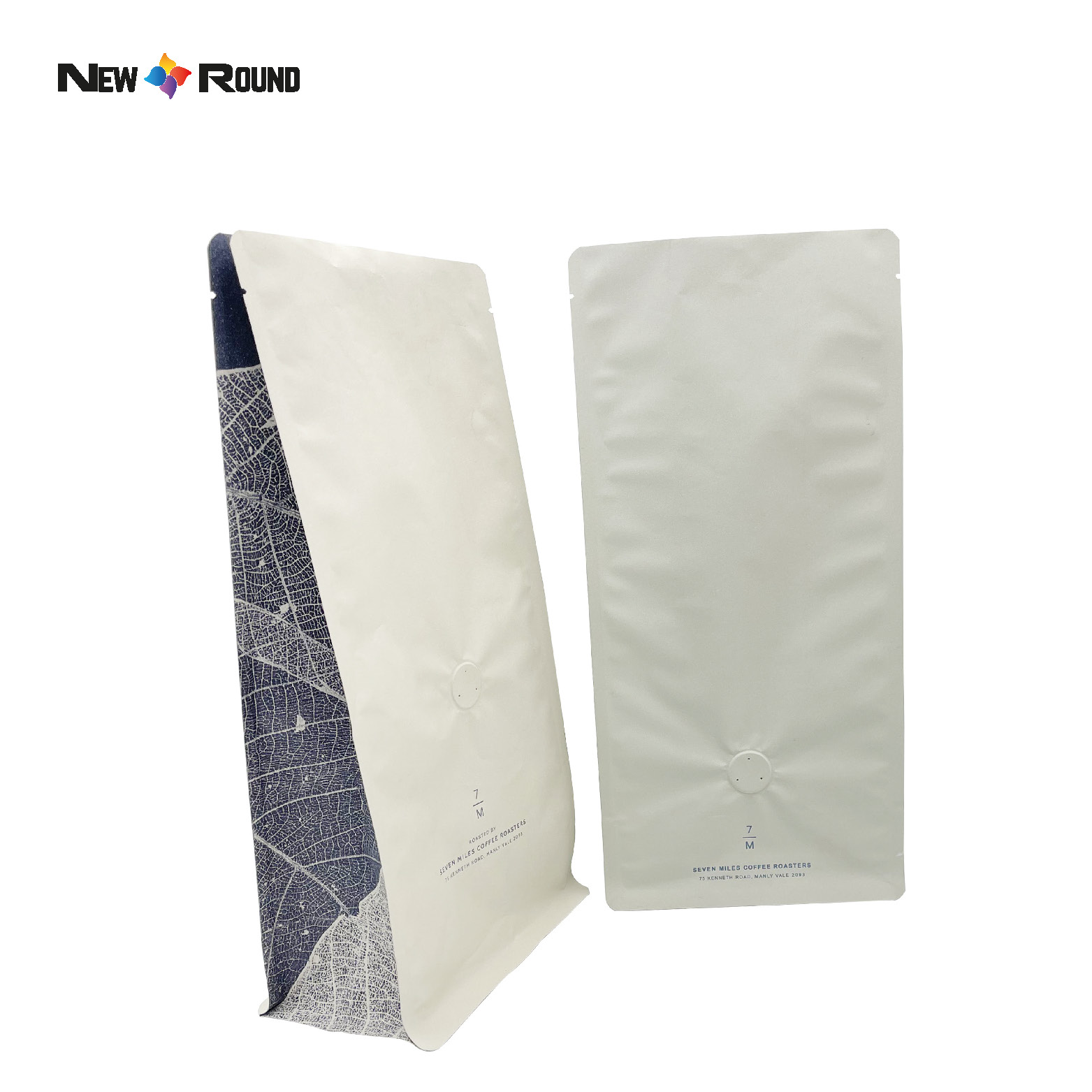 Bolsas de café de fondo plano en polvo de café con impresión personalizada con mangas