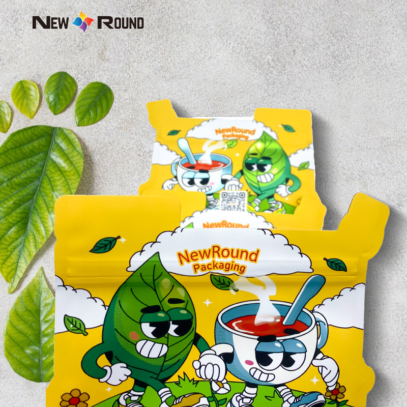 Bolsa de plástico Mylar de forma especial Gummy Candy Zip de forma especial