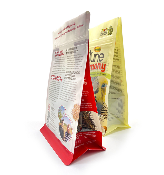 La aduana imprimió el bolso plástico del alimento para animales del paquete del alimento para perros de los bolsos del escudete de la parte inferior plana de la cremallera con la cremallera