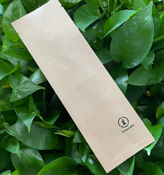 Parte trasera impresa personalizada sellada con bolsa de refuerzo lateral para pan, pastel, bocadillos, chips, envasado de alimentos con asa