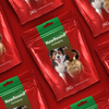 Embalaje de alimentos para mascotas con diseño reciclable de pie
