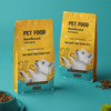 Bolso de comida para mascotas de fondo plano